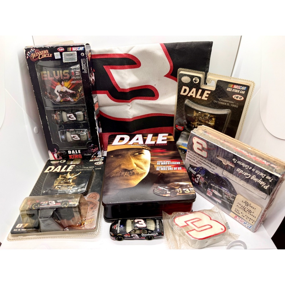 Dale Earnhardt Sr NASCAR Memorabilia Lot Winners Circle Diecast‎ Flag DVD Tin 3